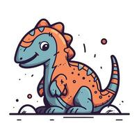 Cute dinosaur. Vector illustration. Isolated on white background.