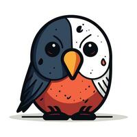 Cute cartoon bird. Vector illustration isolated on a white background.