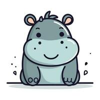 Cute hippopotamus. Vector illustration of a cartoon animal.
