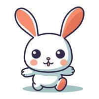 Cute cartoon bunny. Vector illustration isolated on a white background.