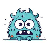 Funny cartoon monster. Vector illustration. Isolated on white background.