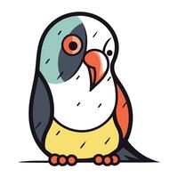 Cute parrot isolated on white background. Vector illustration in cartoon style.