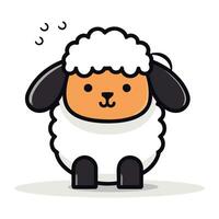 Cute sheep cartoon icon. Animal concept. Flat design. Vector illustration