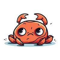 Cute cartoon crab. Vector illustration isolated on a white background.