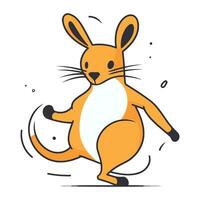 Cute cartoon kangaroo. Vector illustration isolated on white background.