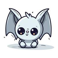Cute cartoon bat. Vector illustration isolated on a white background.