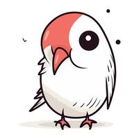 Cute cartoon bird. Vector illustration isolated on a white background.