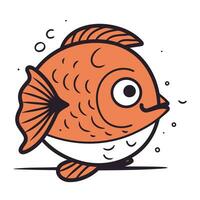 Cartoon fish. Vector illustration. Isolated on white background.