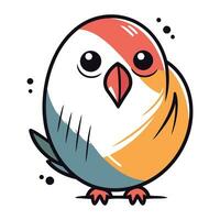 Cute cartoon bird isolated on a white background. Vector illustration.