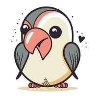 Vector illustration of cute cartoon penguin. Isolated on white background.