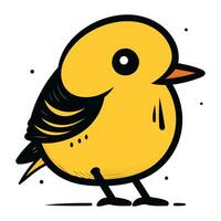 Vector illustration of a cute little bird on a white background. Cartoon style.