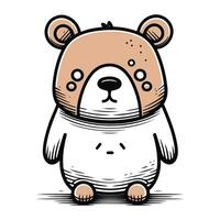 Cute cartoon bear isolated on a white background. Vector illustration.