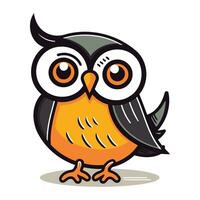 Cute cartoon owl. Vector illustration isolated on a white background.