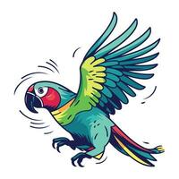 Parrot isolated on white background. Colorful vector illustration for your design