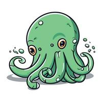 Cute cartoon octopus isolated on a white background. Vector illustration