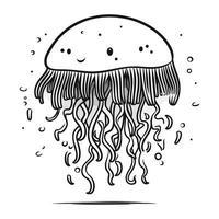 Jellyfish. Hand drawn doodle style vector illustration.