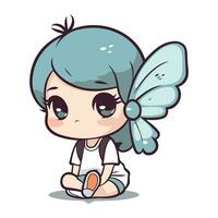 Cute little fairy character vector illustration design. Cartoon little fairy.