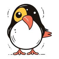 Cute cartoon penguin. Vector illustration isolated on white background.