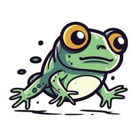 Frog isolated on white background. Vector illustration. Cartoon style.