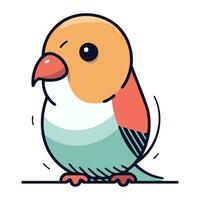 Cute cartoon parrot. Vector illustration in a flat style.