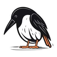 Vector illustration of a crow. Isolated on a white background.