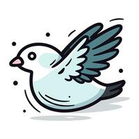 Pigeon icon in doodle style. Vector illustration.