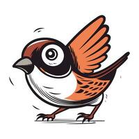 Bullfinch isolated on white background. Hand drawn vector illustration.