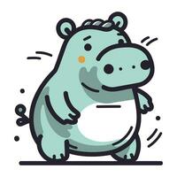 Cute hippopotamus. Vector illustration of a cartoon hippo.