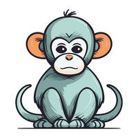 Cute cartoon monkey. Vector illustration isolated on a white background.