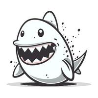Shark cartoon vector illustration. Isolated on a white background.