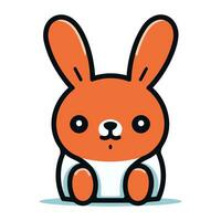 Cute cartoon easter bunny. Vector illustration in flat style.