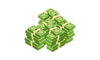 Big pile of cash money and some gold coins. Heap of packed dollar bills. This logo can be easily app vector