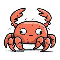 Cute cartoon crab. Vector illustration. Isolated on white background.