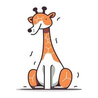 linda jirafa dibujos animados vector ilustración. vistoso plano diseño.