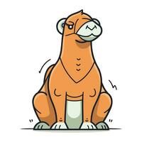 Camel. Vector illustration. Cute cartoon camel. Isolated on white background.