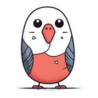 Cute cartoon parrot. Vector illustration. Isolated on white background.