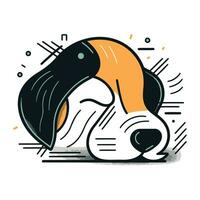 Cute doodle dog head. vector illustration in flat style