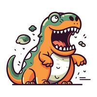 Cartoon dinosaur. Vector illustration of a dinosaur. Dinosaur icon.