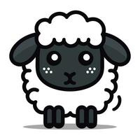 Cute Sheep Cartoon Character Vector Illustration. Animal Cute Icon