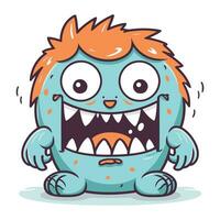 Funny monster character. Vector illustration isolated on white background. Cartoon style.