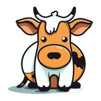 Cute cartoon cow. Vector illustration isolated on a white background.