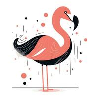 Flamingo. Vector illustration in flat style on white background.