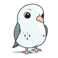 Cute cartoon parrot. Vector illustration isolated on white background.