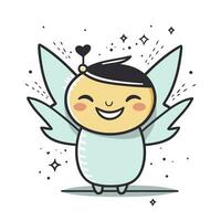 Cute little angel with wings. Vector illustration for your design.