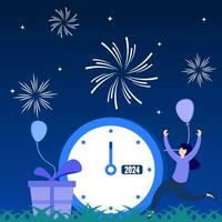 Illustration vector graphic cartoon character of new year 2024