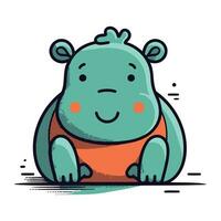 Cute hippopotamus. Vector illustration in cartoon style isolated on white background.