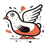 Hand drawn doodle sketch of a dove. Vector illustration.