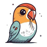 Cute cartoon parrot. Vector illustration of a cute parrot.