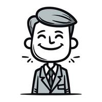 Illustration of a cartoon man in a business suit. Vector illustration.