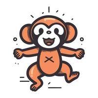 Cute cartoon monkey. Vector illustration in doodle style.